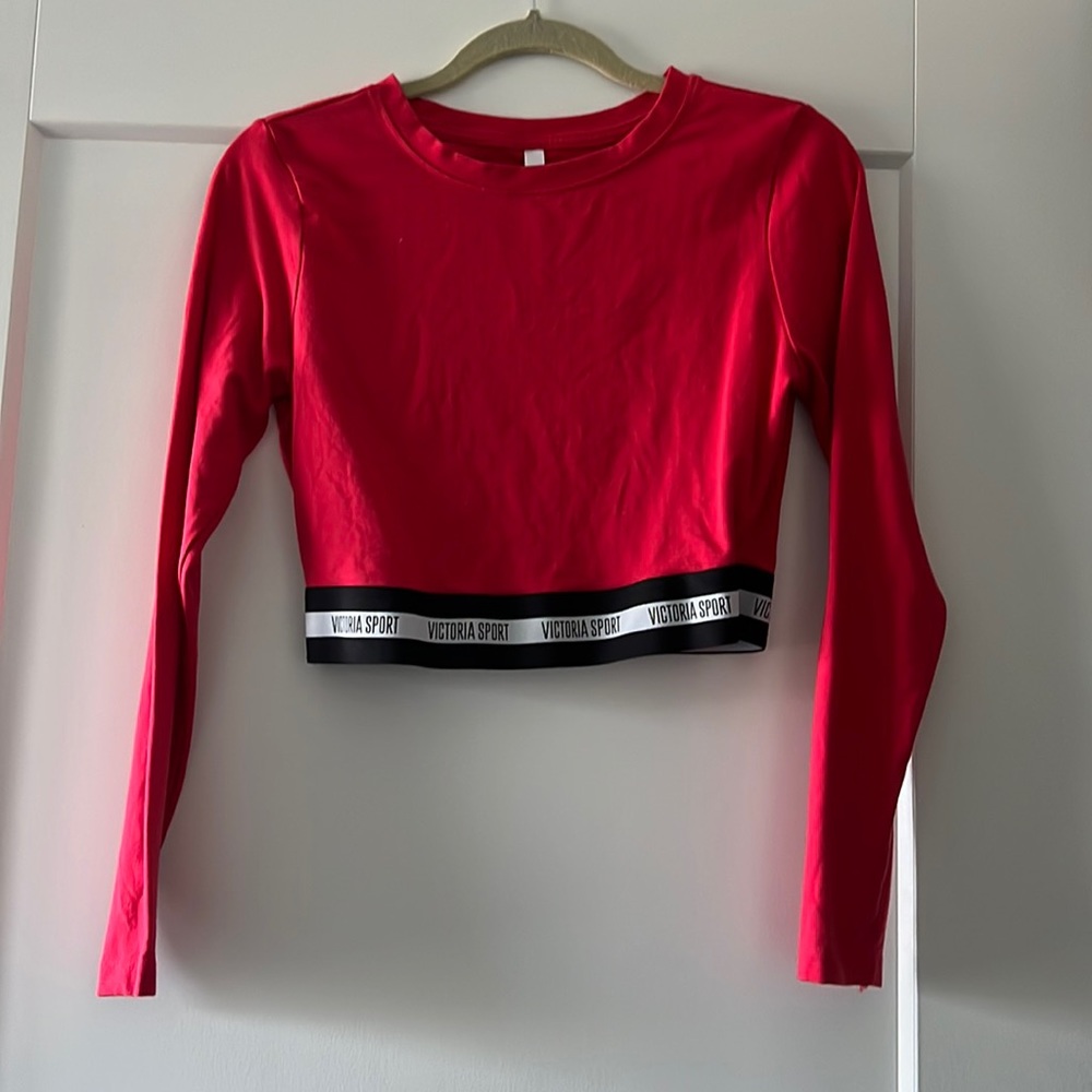Victoria Secret Red Long Sleeve Crop Top